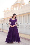 KA 1097 Faux Blooming with Embroidery Party Wear Gown Wholesale Shop In Surat